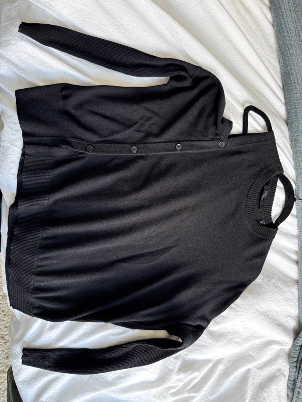 All saints small Black Knit sweater with button detail